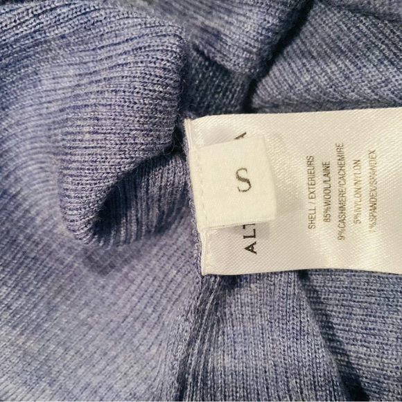 Altuzarra dusty blue button front polo collar wool and cashmere sweater. Small - Picture 6 of 6